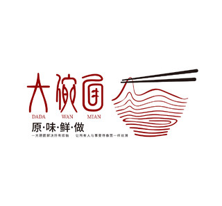 中国红餐饮中式面馆面店标志logo大碗面甜品logo